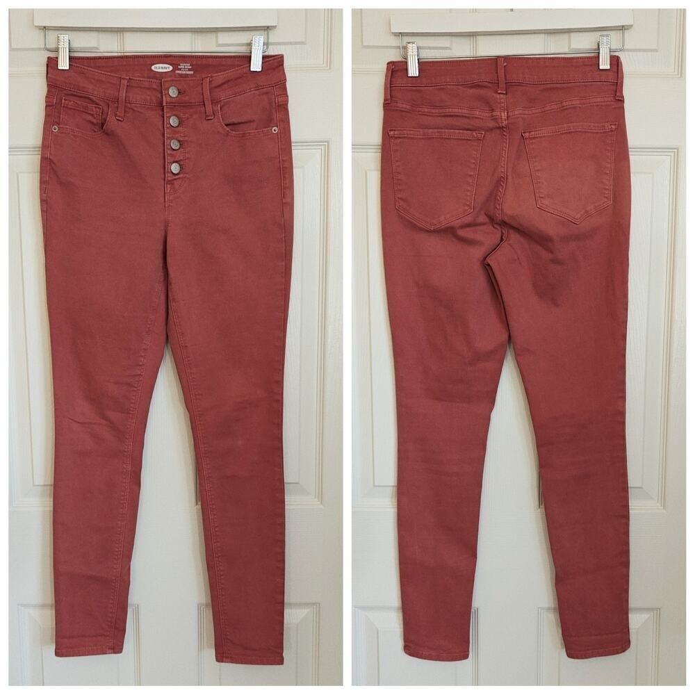 Old Navy High-Waisted Button-Fly Pop-Color Rockstar Super Skinny Jeans sz 6 - Picture 4 of 13